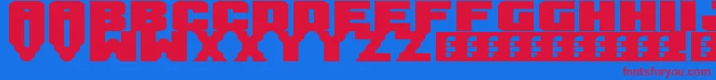 Mandarin Font – Red Fonts on Blue Background