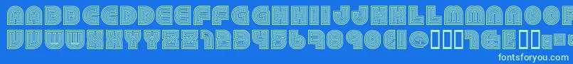 79 Font – Green Fonts on Blue Background