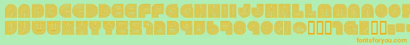 79 Font – Orange Fonts on Green Background