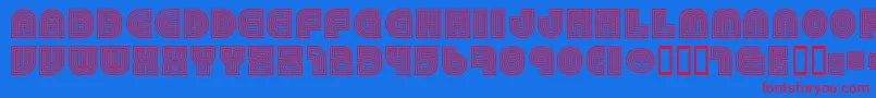 79-Schriftart – Rote Schriften auf blauem Hintergrund