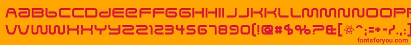 Savedbyz-Schriftart – Rote Schriften auf orangefarbenem Hintergrund