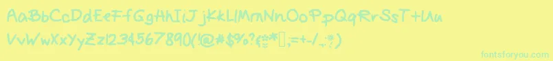 Czcionka Primrose – zielone czcionki na żółtym tle