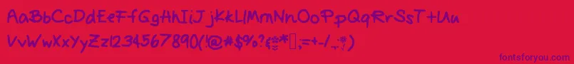 Primrose Font – Purple Fonts on Red Background