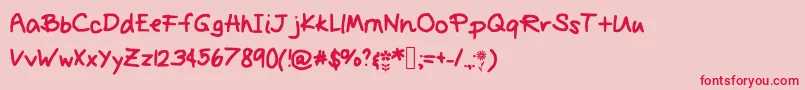 Primrose Font – Red Fonts on Pink Background