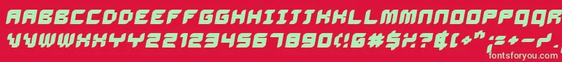 DelilahBoldoblique Font – Green Fonts on Red Background