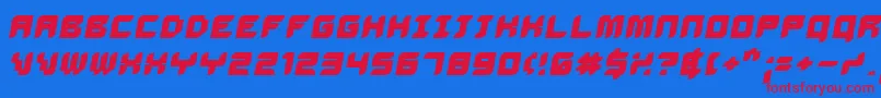 DelilahBoldoblique Font – Red Fonts on Blue Background