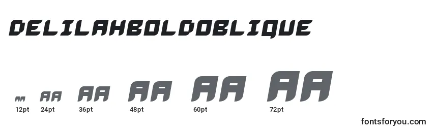 DelilahBoldoblique Font Sizes