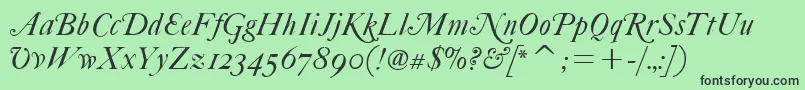 FcaslonfortytwoaltsitcTt Font – Black Fonts on Green Background