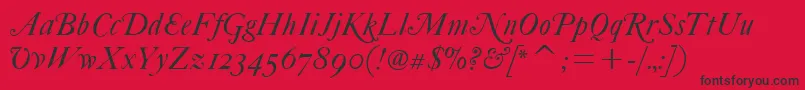 FcaslonfortytwoaltsitcTt Font – Black Fonts on Red Background