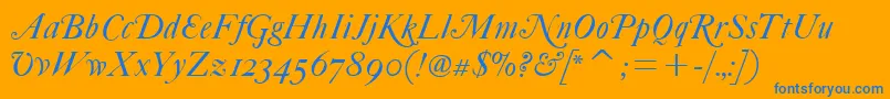 FcaslonfortytwoaltsitcTt Font – Blue Fonts on Orange Background