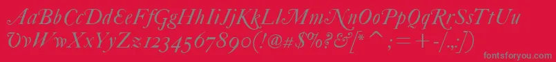 FcaslonfortytwoaltsitcTt Font – Gray Fonts on Red Background