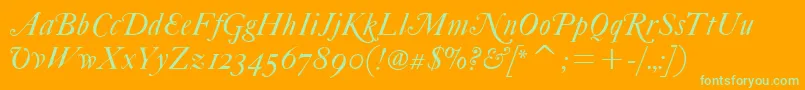 FcaslonfortytwoaltsitcTt Font – Green Fonts on Orange Background