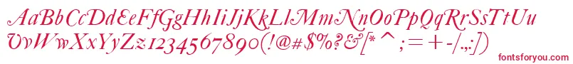 FcaslonfortytwoaltsitcTt Font – Red Fonts on White Background