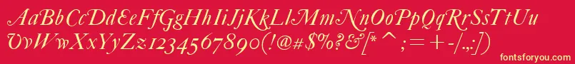 FcaslonfortytwoaltsitcTt Font – Yellow Fonts on Red Background