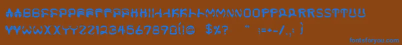 フォントHelixx – 茶色の背景に青い文字