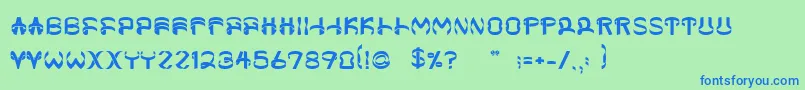 Шрифт Helixx – синие шрифты на зелёном фоне