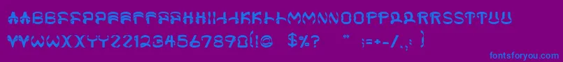 フォントHelixx – 紫色の背景に青い文字