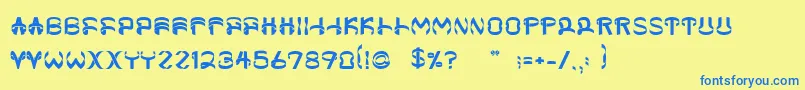 Шрифт Helixx – синие шрифты на жёлтом фоне