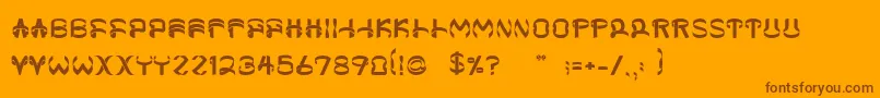 Helixx-Schriftart – Braune Schriften auf orangefarbenem Hintergrund