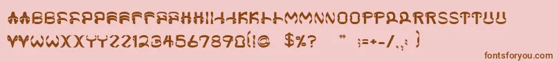 Helixx-Schriftart – Braune Schriften auf rosa Hintergrund