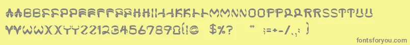 Helixx-fontti – harmaat kirjasimet keltaisella taustalla