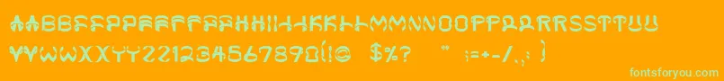Helixx Font – Green Fonts on Orange Background
