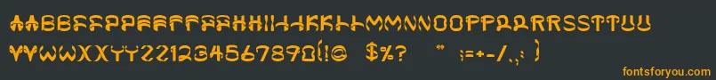 フォントHelixx – 黒い背景にオレンジの文字