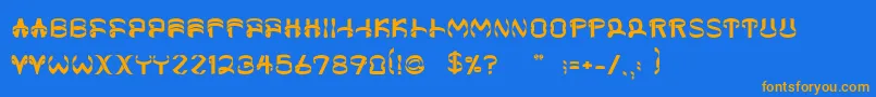 Helixx Font – Orange Fonts on Blue Background