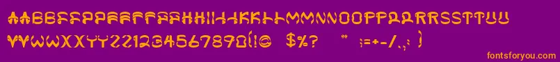 Helixx-Schriftart – Orangefarbene Schriften auf violettem Hintergrund