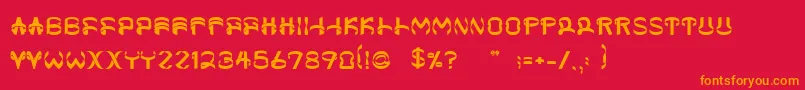 フォントHelixx – 赤い背景にオレンジの文字