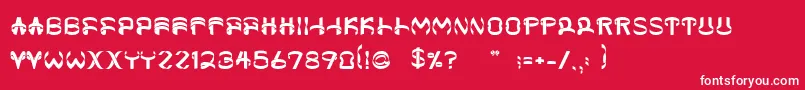 Helixx-Schriftart – Weiße Schriften auf rotem Hintergrund