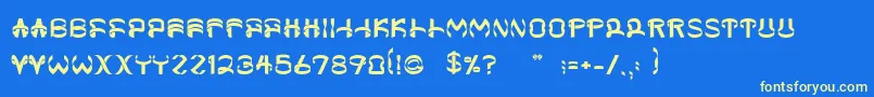 Helixx-fontti – keltaiset fontit sinisellä taustalla