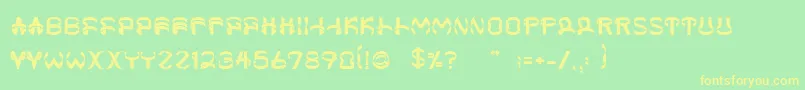 Helixx Font – Yellow Fonts on Green Background