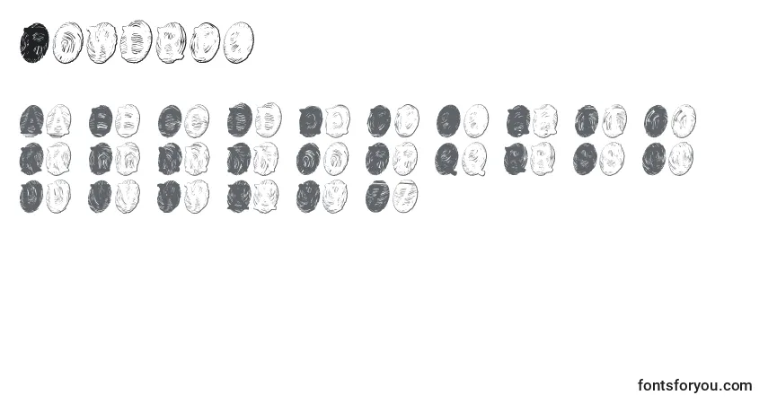 Fuente Powdrfg - alfabeto, números, caracteres especiales