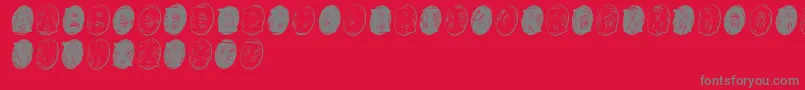 Powdrfg-Schriftart – Graue Schriften auf rotem Hintergrund