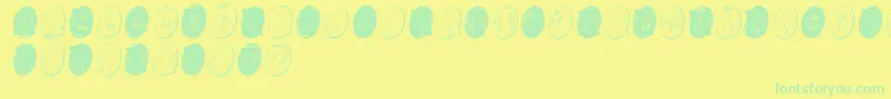 fuente Powdrfg – Fuentes Verdes Sobre Fondo Amarillo