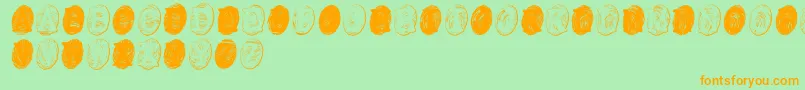 Powdrfg Font – Orange Fonts on Green Background