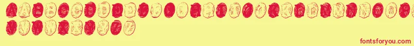 Powdrfg Font – Red Fonts on Yellow Background