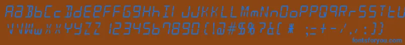 AlarmClock Font – Blue Fonts on Brown Background