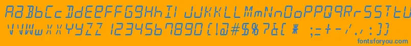 AlarmClock Font – Blue Fonts on Orange Background