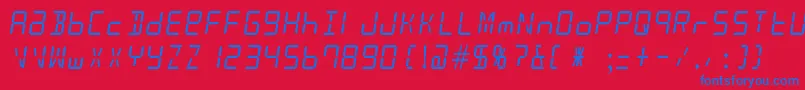 AlarmClock Font – Blue Fonts on Red Background