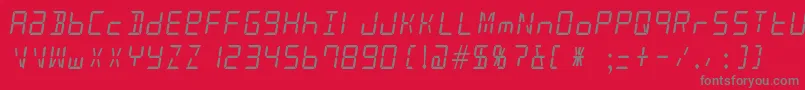 AlarmClock Font – Gray Fonts on Red Background