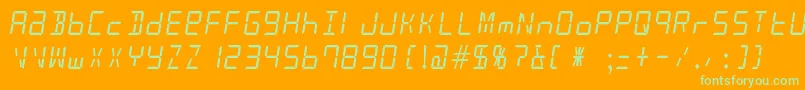 AlarmClock Font – Green Fonts on Orange Background