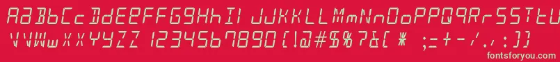 AlarmClock Font – Green Fonts on Red Background