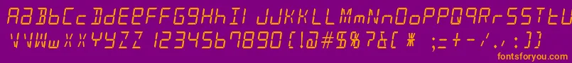 AlarmClock Font – Orange Fonts on Purple Background