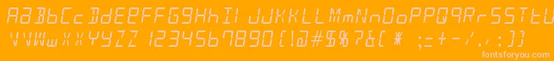 AlarmClock Font – Pink Fonts on Orange Background