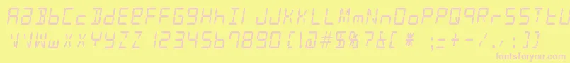 AlarmClock Font – Pink Fonts on Yellow Background