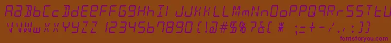 AlarmClock Font – Purple Fonts on Brown Background