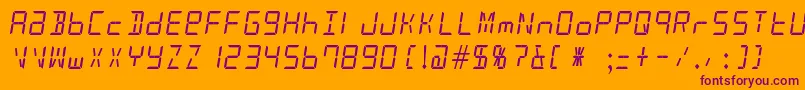 AlarmClock Font – Purple Fonts on Orange Background