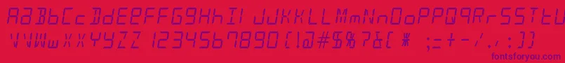 AlarmClock Font – Purple Fonts on Red Background